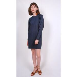 Tibi Calvary Twill Dolman Sleeve Mini Dress Blue Size 12